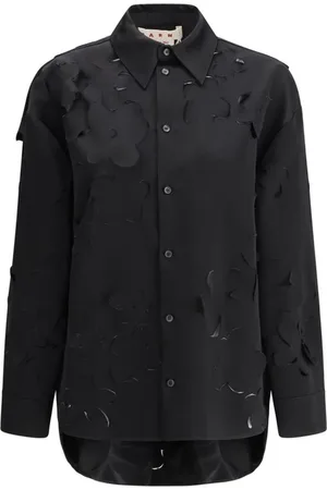 Marni Femme, Blouses et Chemises, Bleu, Taille: 36 FR Chemise à découpes florales