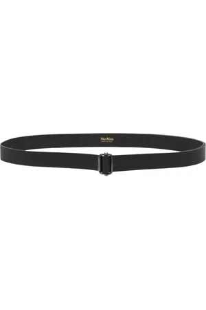 Max Mara Femme, Accessoires, Noir, Taille: M Ceinture classique en cuir avec boucle ronde