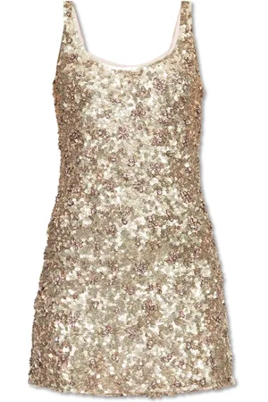 LOVESHACKFANCY Femme, Robes, Jaune, Taille: 38 FR Robe à sequins Dorrina