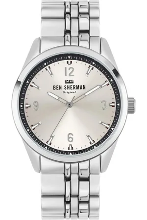 Ben Sherman Homme, Accessoires, Gris, Taille: ONE Size Montre Analogique en Acier Inoxydable Gris à Quartz