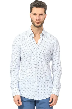 HUGO BOSS Homme, Chemises, Bleu, Taille: XL Chemise Business à Imprimé Géométrique