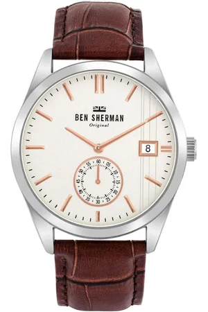 Ben Sherman Homme, Accessoires, Brun, Taille: ONE Size Montre Analogique en Cuir Élégante