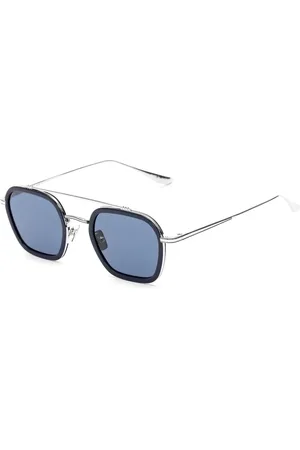 Belstaff Unisex, Accessoires, Bleu, Taille: ONE Size Lunettes de Soleil en Titane Bleu avec Verres Carl Zeiss