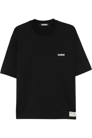 BARROW Homme, Tops, Noir, Taille: S T-shirt Unisexe à Logo Imprimé Manches Courtes