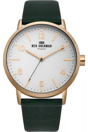 Ben Sherman Homme, Accessoires, Vert, Taille: ONE Size Montre Analogique à Quartz avec Bracelet en Tissu Vert