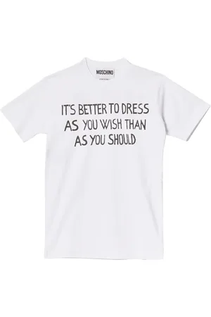 Moschino Femme, Tops, Blanc, Taille: 42 FR T-shirt en coton à imprimé graphique