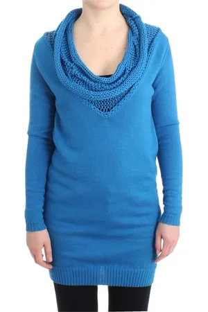 Costume National Femme, Pulls, Bleu, Taille: 38 FR Pull en Tricot Bleu à Col Rond