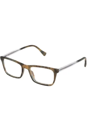 Police Homme, Accessoires, Vert, Taille: ONE Size Lunettes Vertes en Écaille pour Homme