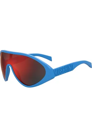Moschino Unisex, Accessoires, Bleu, Taille: ONE Size Lunettes de soleil en résine bleue avec protection UV