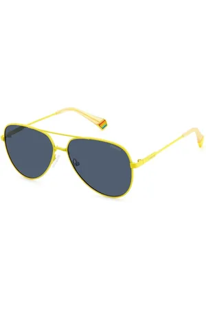 Polaroid Unisex, Accessoires, Jaune, Taille: ONE Size Lunettes de Soleil en Métal Jaune Couleur Unie Polarisées
