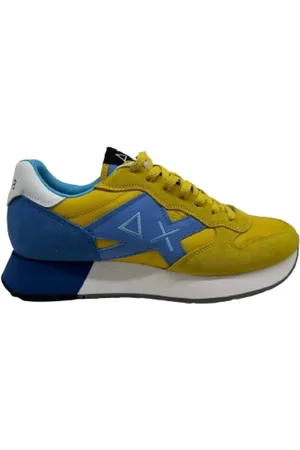 sun68 Homme, Chaussures, Multicolore, Taille: 44 EU Baskets Jaunes avec Semelle de 3,5 cm