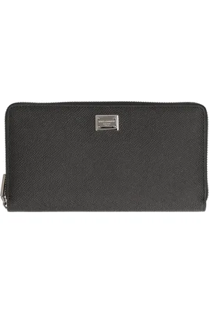 Dolce & Gabbana Homme, Accessoires, Noir, Taille: ONE Size Portefeuille à fermeture éclair avec impression Dauphine