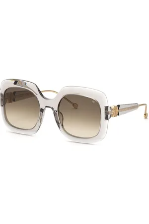 Philipp Plein Femme, Accessoires, Gris, Taille: ONE Size Lunettes de soleil en acétate gris