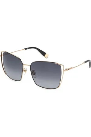 Furla Femme, Accessoires, Jaune, Taille: ONE Size Lunettes de soleil multicolores en métal avec verres dégradés
