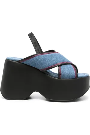 vic matiè Femme, Chaussures, Bleu, Taille: 39 1/2 EU Sandales en Denim à Plateforme