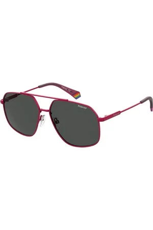 Polaroid Unisex, Accessoires, Rouge, Taille: ONE Size Lunettes de soleil en acier rose polarisées avec filtre UV