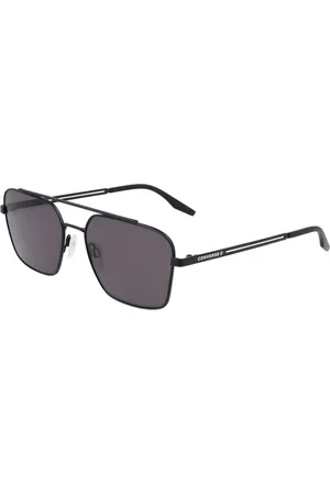 Converse Homme, Accessoires, Noir, Taille: ONE Size Lunettes de Soleil en Métal Noir Mat avec Filtre UV