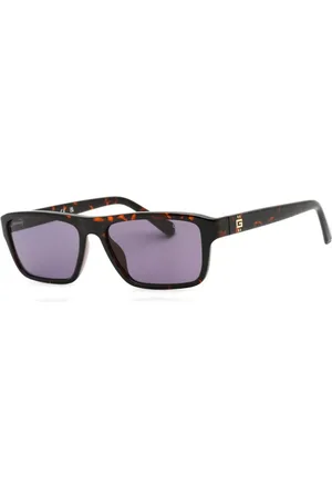 Guess Homme, Accessoires, Brun, Taille: ONE Size Lunettes de soleil homme détail Havane verre lilas