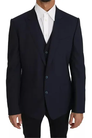 Dolce & Gabbana Homme, Vestes, Bleu, Taille: L Blazer Slim Fit Bleu avec Gilet