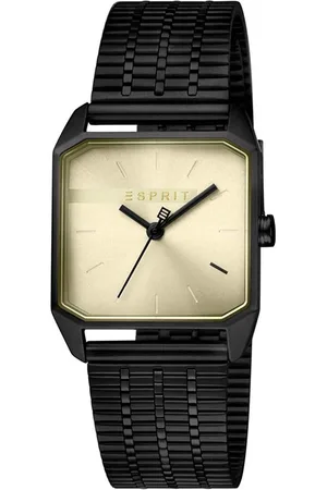 ESPRIT Femme, Accessoires, Noir, Taille: ONE Size Montre en acier inoxydable noir avec mécanisme à quartz