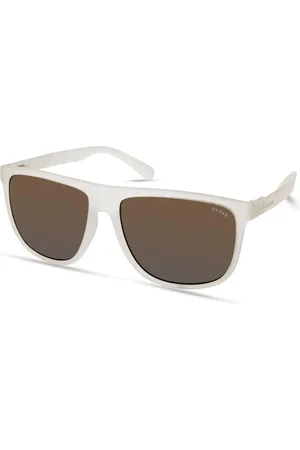Guess Homme, Accessoires, Blanc, Taille: ONE Size Lunettes de soleil en résine transparente pour hommes