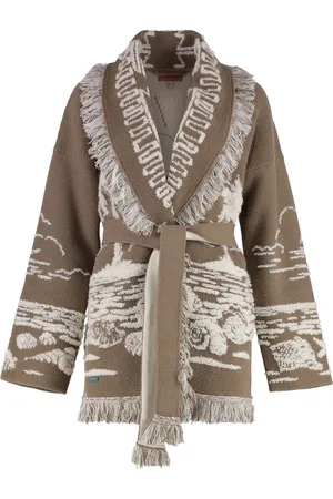Alanui Femme, Pulls, , Taille: 38 FR Soie Laine Cachemire Cardigan Col Châle