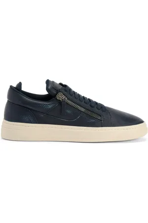 Giuseppe Zanotti Homme, Chaussures, Bleu, Taille: 41 EU Baskets Bleues à Lacets avec Zips Latéraux