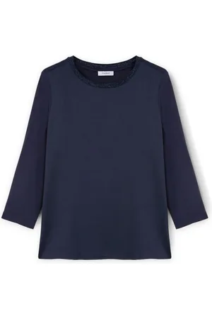 Motivi Femme, Tops, Bleu, Taille: 42 FR T-shirt basic bimatière