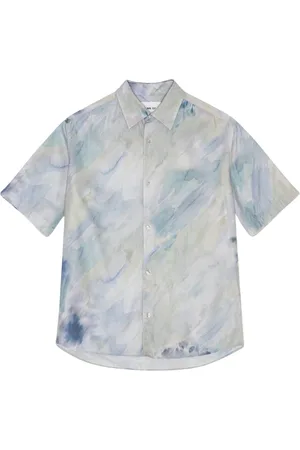 NN.07 Homme, Chemises, Bleu, Taille: L Chemise Casual Bleue Imprimée