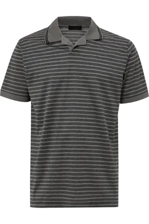 corneliani Homme, Tops, Gris, Taille: L Polo à rayures manches courtes gris