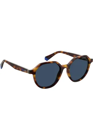 Polaroid Unisex, Accessoires, Bleu, Taille: ONE Size Lunettes de Soleil Bleues en Plastique Hexagonales Design Élégant