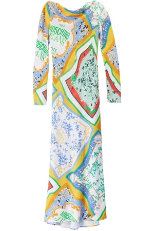 Moschino Femme, Robes, Multicolore, Taille: 38 FR Robe Longue Imprimé Foulard