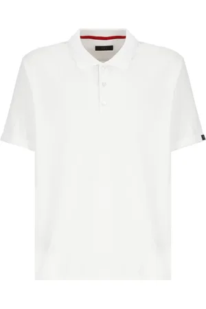 FAY Homme, Tops, Blanc, Taille: XL Polo Blanc avec Col et Manches Courtes