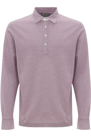 CANALI Homme, Tops, Rose, Taille: L Polo Rose à Manches Longues