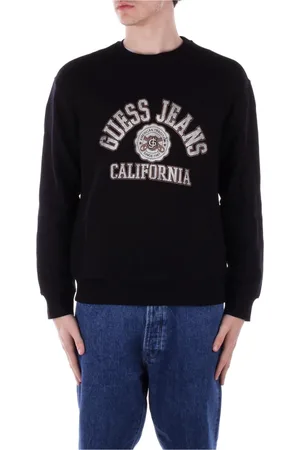 Guess Homme, Sweatshirts et sweats à capuche, Noir, Taille: M Pull Noir avec Logo Frontal