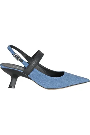 vic matiè Femme, Chaussures, Bleu, Taille: 36 1/2 EU Slingback en Denim avec Bande Élastique