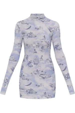 OFF-WHITE Femme, Robes, Bleu, Taille: 36 FR Robe avec Logo