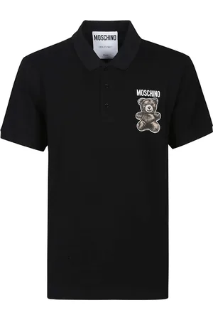 Moschino Homme, Tops, Noir, Taille: L Polo à manches courtes avec Teddy Bear