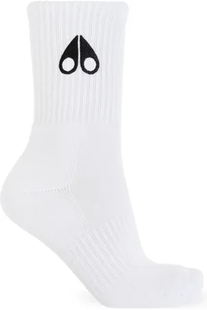 Moose Knuckles Homme, Sous-vêtements, Blanc, Taille: S Chaussettes en coton avec logo