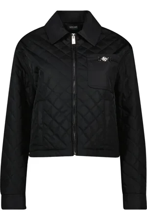 VERSACE Femme, Vestes, Noir, Taille: 36 FR Veste Diamant Matelassée Noire
