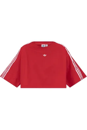 adidas Femme, Tops, Rouge, Taille: 38 FR T-shirt court avec logo