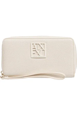 Armani Exchange Femme, Accessoires, Blanc, Taille: ONE Size Portefeuille à fermeture éclair et logo