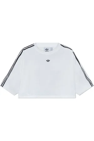 adidas Femme, Tops, Blanc, Taille: 38 FR T-shirt court avec logo
