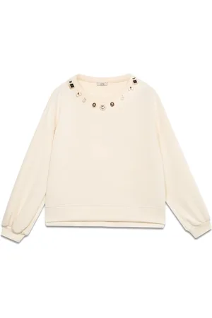 Oltre Femme, Sweatshirts et sweats à capuche, Blanc, Taille: 38 FR Soft touch sweatshirt with charms