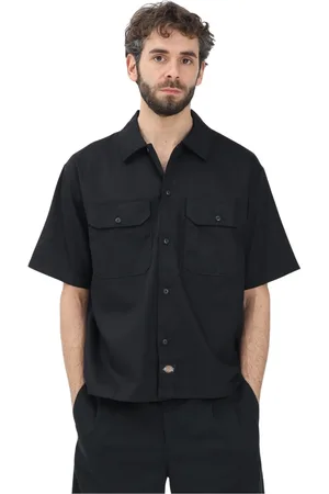 Dickies Homme, Chemises, Noir, Taille: M Chemise de travail noire à manches courtes