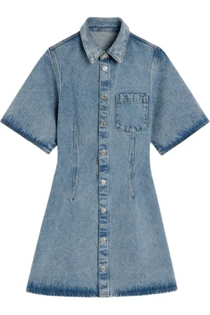 Ami Femme, Robes, Bleu, Taille: 36 FR Robe Chemise Bleue pour Femme Moderne