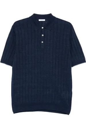 Boglioli Homme, Tops, Bleu, Taille: S Polo Côtelé Bleu Élégant Écologique