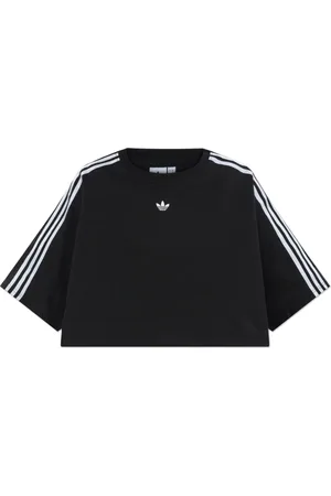 adidas Femme, Tops, Noir, Taille: 36 FR T-shirt court avec logo