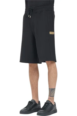 VERSACE Homme, Shorts, Noir, Taille: XL Shorts sportifs noirs avec logo institutionnel