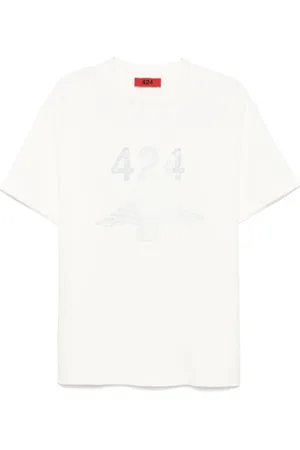 424 FAIRFAX Homme, Tops, Blanc, Taille: L T-shirts et Polos Col Rond Blancs
